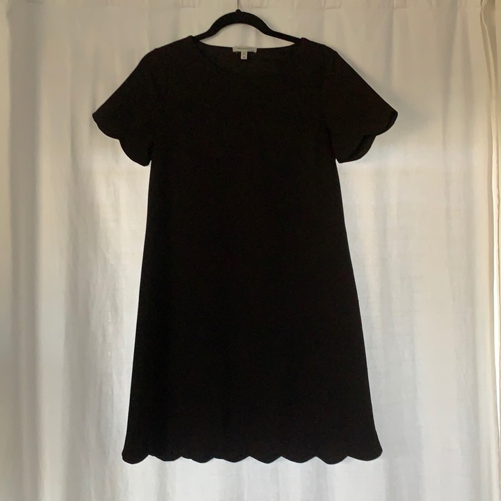 Black scalloped hem dress. Size medium